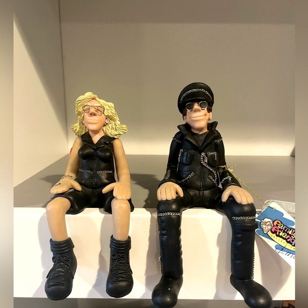 D. Manning biker couple shelf sitter figurines
